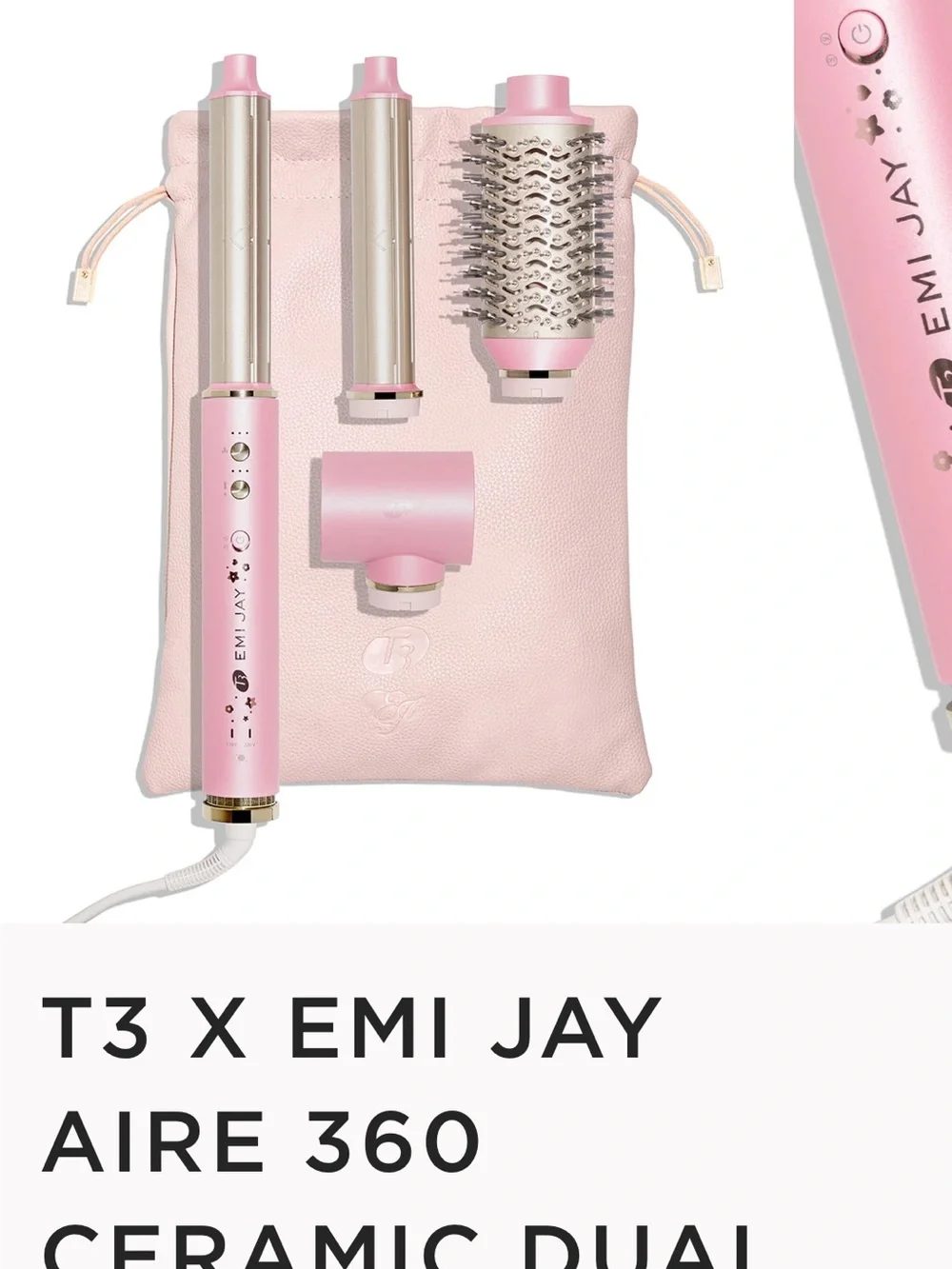 ISO POST‼️‼️ LOOKING TO BUY! T3 x Emi Jay Pink Hair Dryer - Ceramic Styling Tool